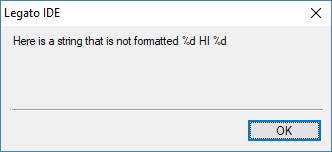 Here is a string that is not formatted %d HI %d. Here is a string that is not formatted %d HI %d.